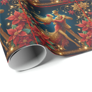 Ballroom Dancers  Holidays Christmas  Wrapping Paper