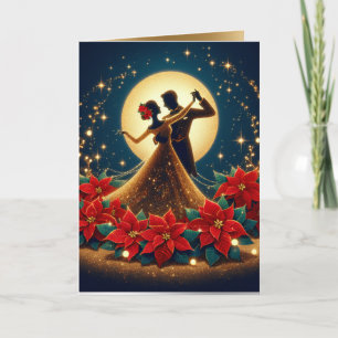 Ballroom Dancers  Moonlight Christmas Card
