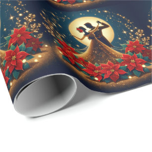 Ballroom Dancers  Moonlight Christmas  Wrapping Paper