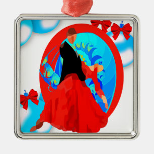 Ballroom Dancers With Ornaments And Bows Christmas