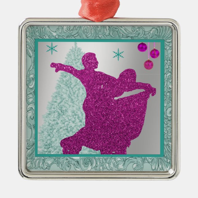 Ballroom Dancers With Ornaments Tree Christmas (Front)