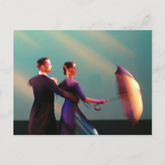 Ballroom Dancers with Umbrella Postcard (Front)