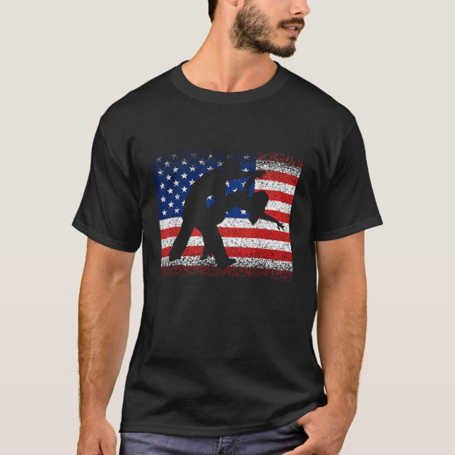 Ballroom Dancing American Flag Dance July 4th Wome T-Shirt (Front)