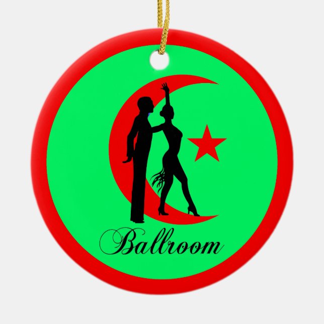 Ballroom dancing ceramic ornament (Front)