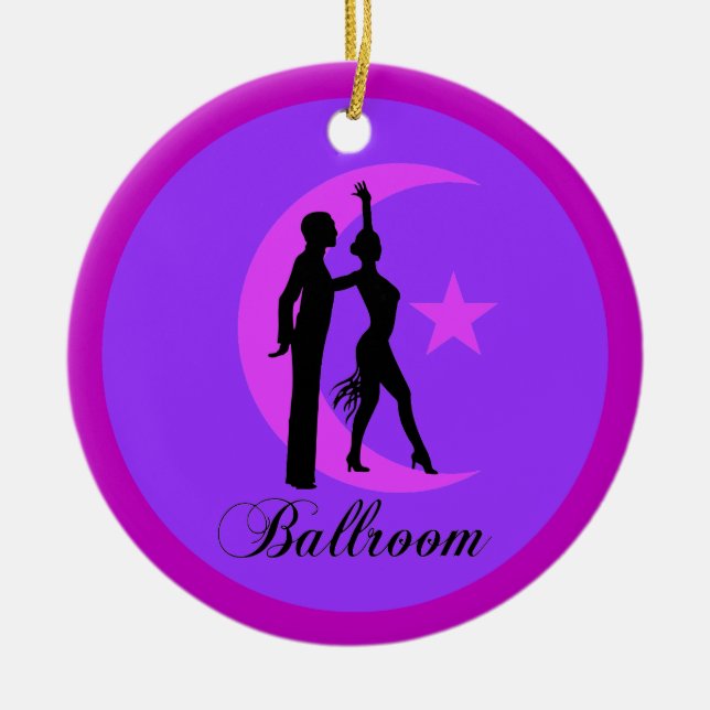 Ballroom dancing ceramic tree decoration (Front)
