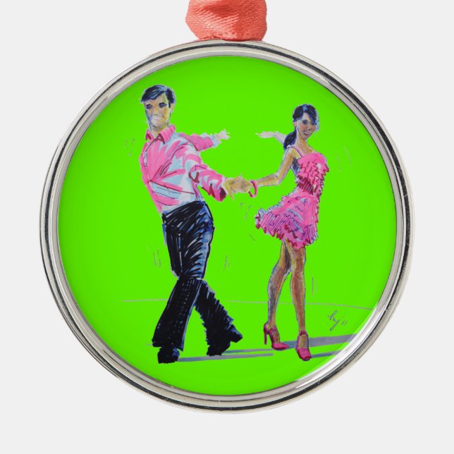 Ballroom Dancing Christmas tree ornament Cha Cha (Front)