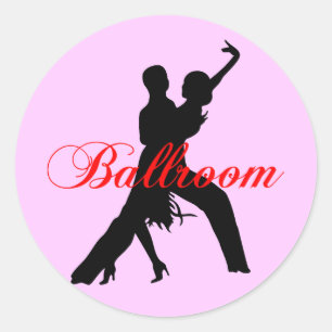 Ballroom dancing classic round sticker