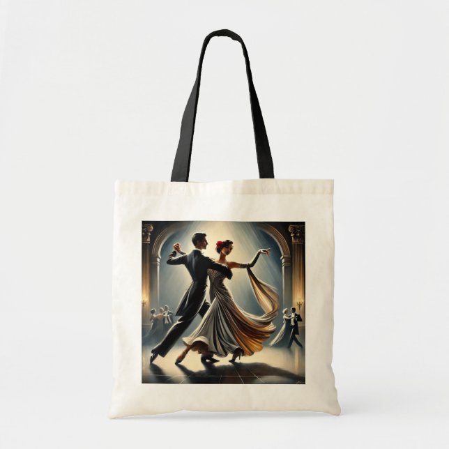 Ballroom Dancing Couple Foxtrot Tote Bag (Front)