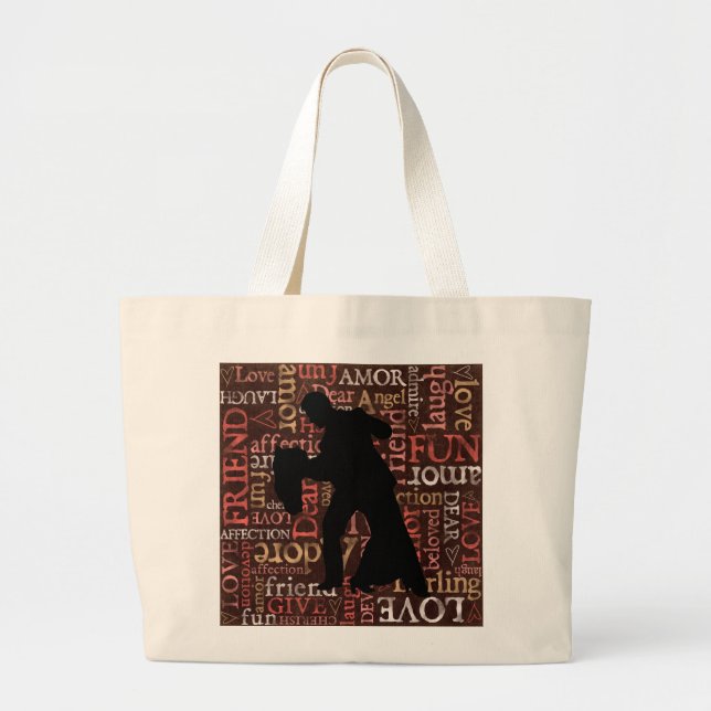 Ballroom Dancing Couple Silhouette, Jumbo Bag (Front)