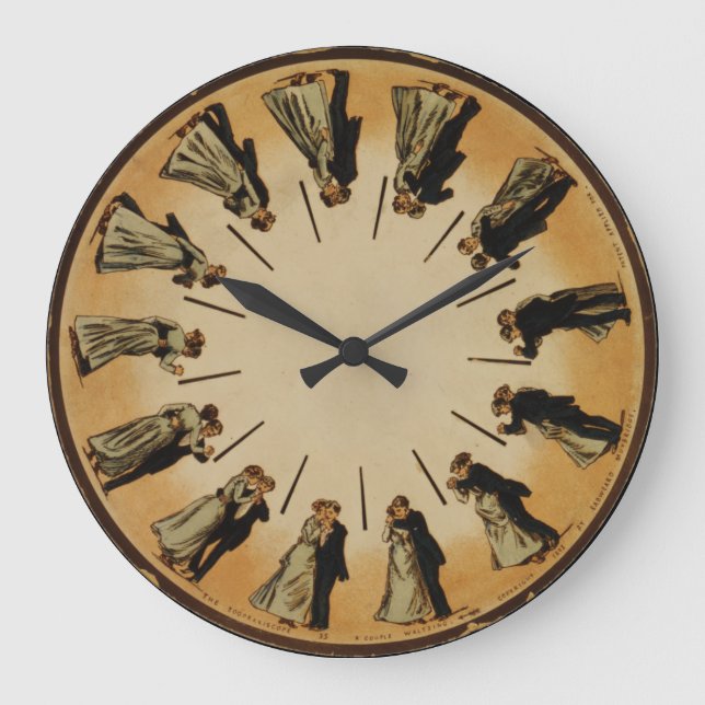 Ballroom Dancing Couple Waltzing 1898 Classic Large Clock (Front)