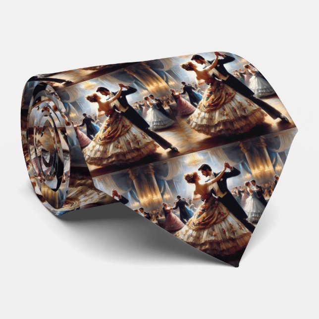 Ballroom Dancing Couples Dance Music Band  Tie (Rolled)