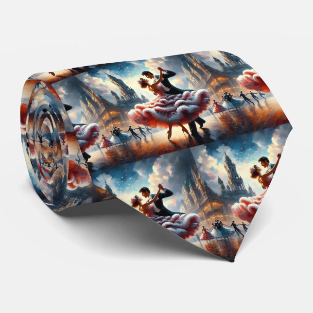 Ballroom Dancing Couples Dance Music Band  Tie (Rolled)