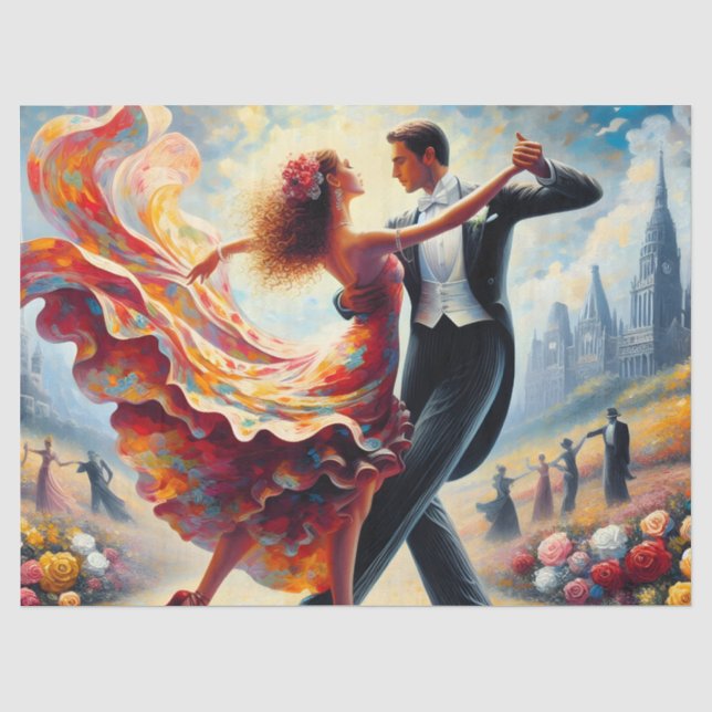 Ballroom Dancing Ephemera Furniture Decoupage Tissue Paper (Front)