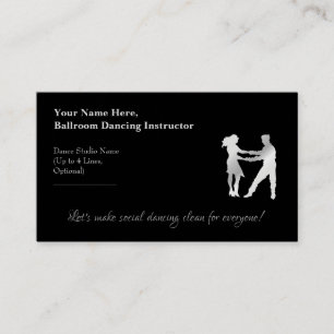 Ballroom Dancing Instructor Mexican Silver Business Card