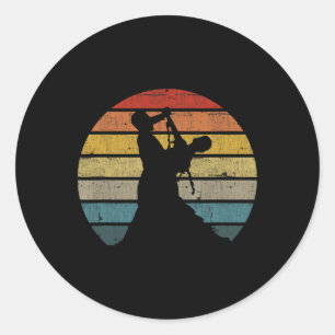 Ballroom Dancing Silhouette On A Distressed Retro Classic Round Sticker