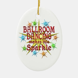 Ballroom Dancing Sparkles Ceramic Tree Decoration