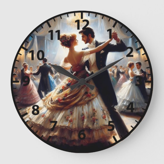 Ballroom Dancing Swing Dance Couples Large Clock (Front)