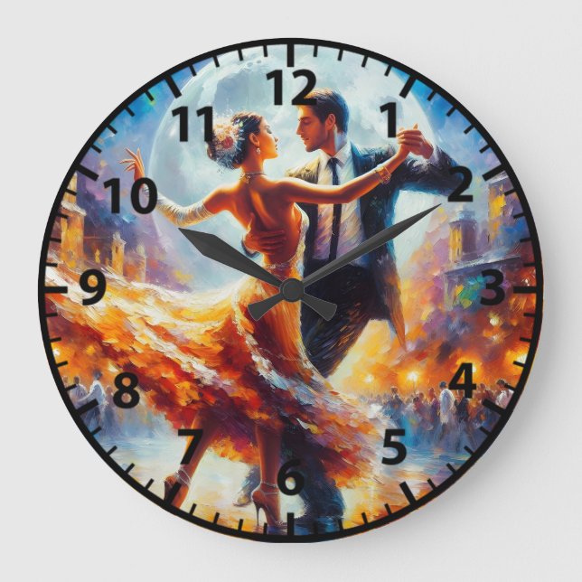 Ballroom Dancing Swing Dance Couples Large Clock (Front)
