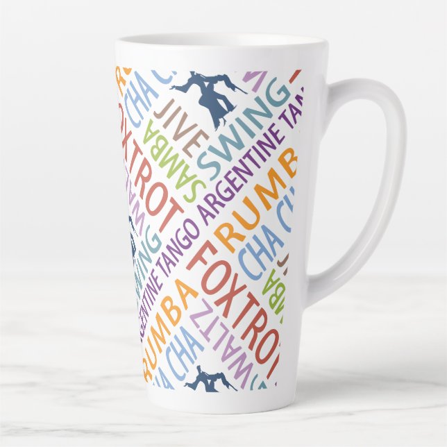 Ballroom Dancing Word Art Latte Mug (Right)