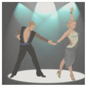 Ballroom Latin Dancers Couple With Spotlight Fabric
