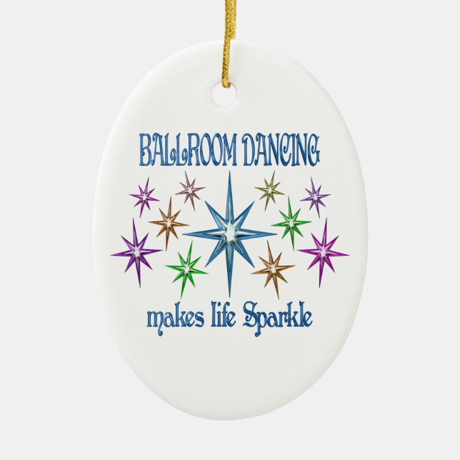 Ballroom Sparkles Ceramic Ornament (Front)