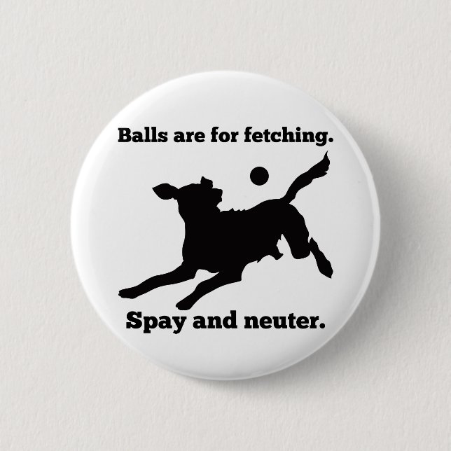 Balls Are For Fetching 6 Cm Round Badge (Front)