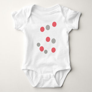 Balls Circles Pattern Grey White Coral Pink Baby Bodysuit