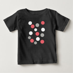 Balls Circles Pattern Grey White Coral Pink Baby T-Shirt