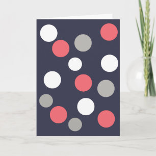 Balls Circles Pattern Grey White Coral Pink Card