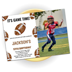 Balls Football Birthday Invitations with photo
