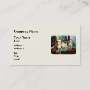 Balls of Cloth Strips in Basket Business Card