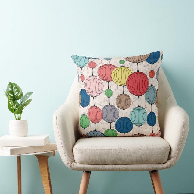 Balls Of Colour Throw Pillow (Chair)