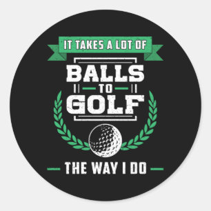 Balls Of Golf Player Golfer Golfing Sports Funny Classic Round Sticker