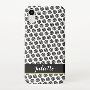 Balls of Yarn • Black & Gold Label + Your Text iPhone Case