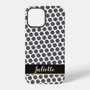 Balls of Yarn • Black & Gold Label + Your Text iPhone 12 Pro Case