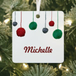 Balls of Yarn / Name Crafty Holiday Metal Tree Decoration<br><div class="desc">This holiday themed yarn balls are a great way to share your love of yarn with your crafty yarn loving friends. Personalise the text to fit any type of greeting! ♥ ♥ ♥ ♥ ♥ → ©Craft Love Designs 📷 tag #shopcraftlove online ♥ Message me directly for any customisation to...</div>