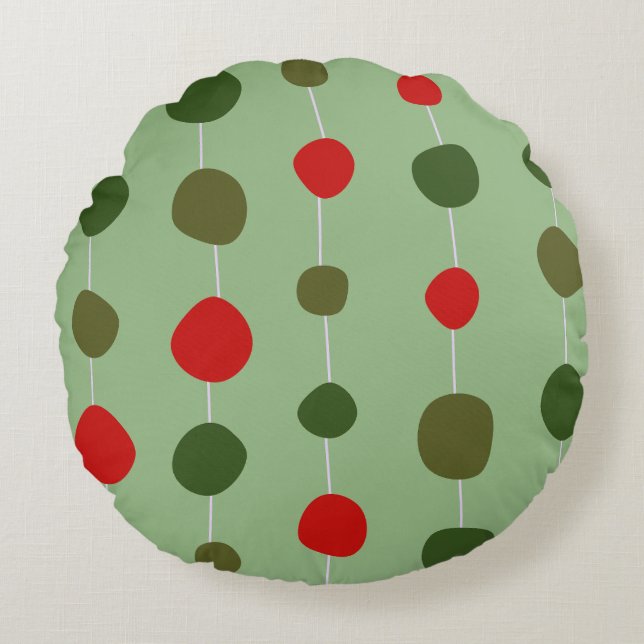 Balls on Green Round Cushion (Front)