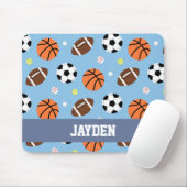 Balls Sports Themed Pattern Boys Mousepad (With Mouse)