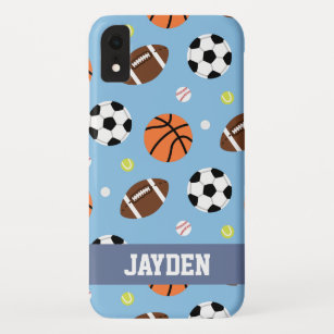 Balls Sports Themed Pattern For Boys iPhone XR Case