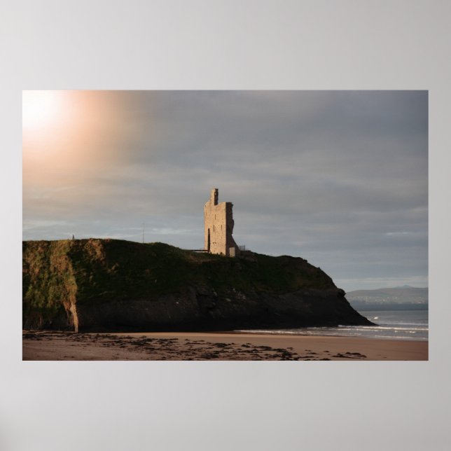 ballybunion beach castle and cliffs poster (Front)
