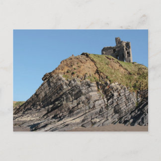 ballybunion castle on the cliff postcard