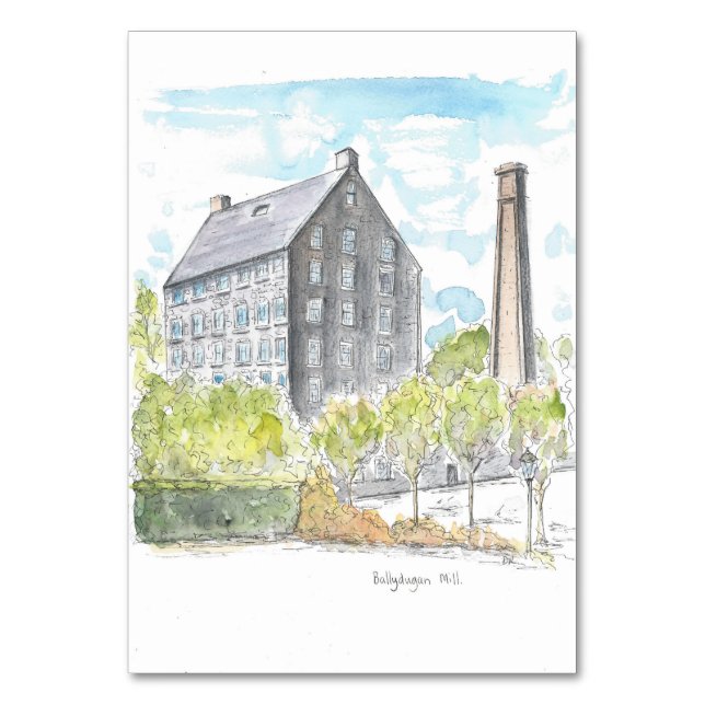 Ballydugan Mill Downpatrick Table Number (Front)