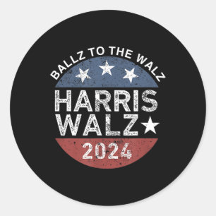 Ballz To The W Harris W 2024 Kalama Harris Waltz 2 Classic Round Sticker
