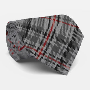 Balmoral Tartan Grey Black Red Royal Jubilee Tie