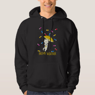 Balmy Weather Raining Lip Balms Cat Graphic Hoodie