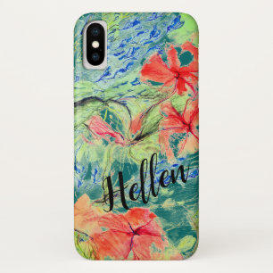 Balsam and Lobelia flowers and your Name iPhone X Case