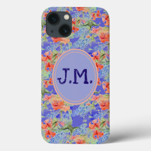 Balsam and Lobelia flowers & Initials iPhone 13 Case