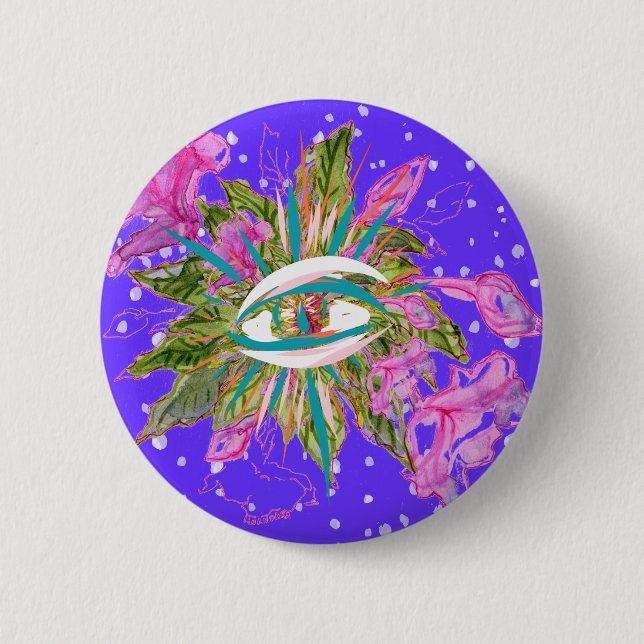 Balsam Flower Eye 6 Cm Round Badge (Front)
