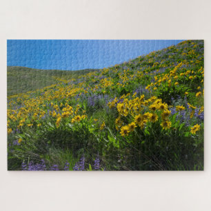 Balsamroot and Lupine at Sage Hills Wenatchee, WA Jigsaw Puzzle