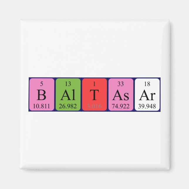 Baltasar periodic table name magnet (Front)
